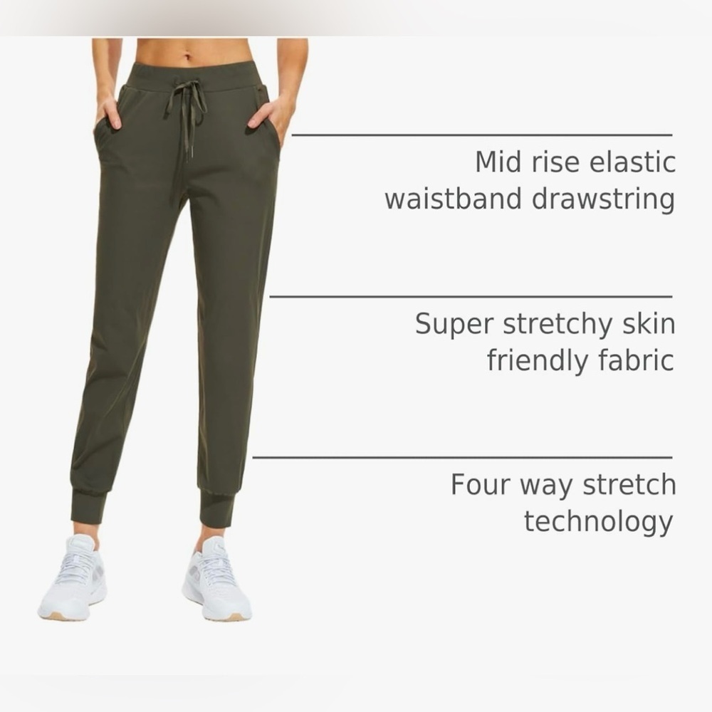 Libin Women’s Olive Green Stretch Joggers, 3XL - Picture 2 of 10